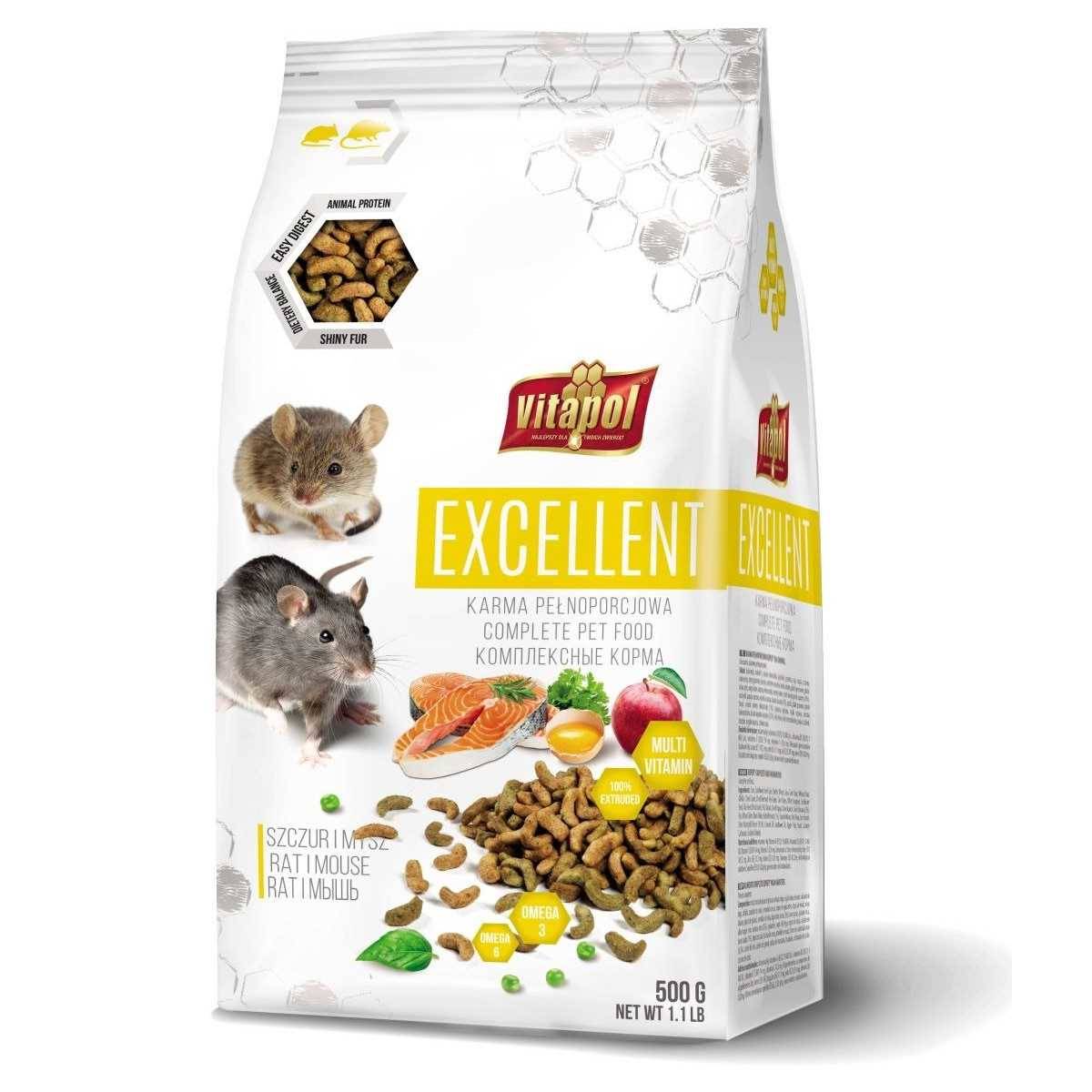 Alimento Para Ratas Y Ratones 500 Gr Excellent Vitapol CuiVet